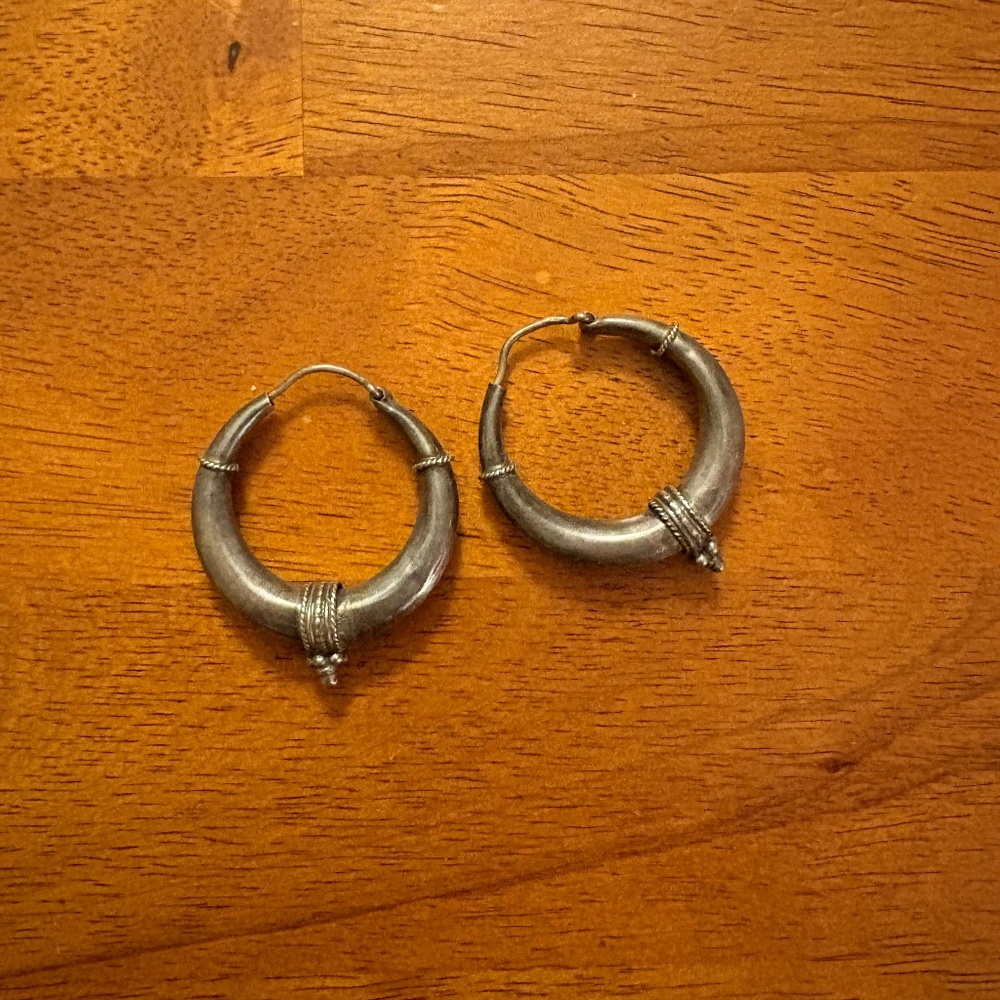 Thick Metal Hoop Earrings